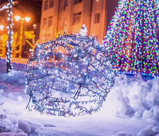 новогодняя подсветка для домов